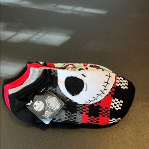 Disney Jack Skellington Festive Socks Set - Gray, Red, Green
